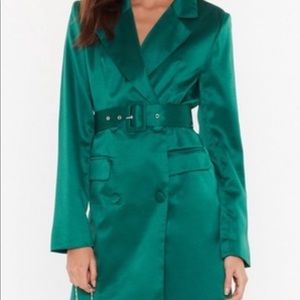 Nasty Gal Emerald Green Blazer Dress